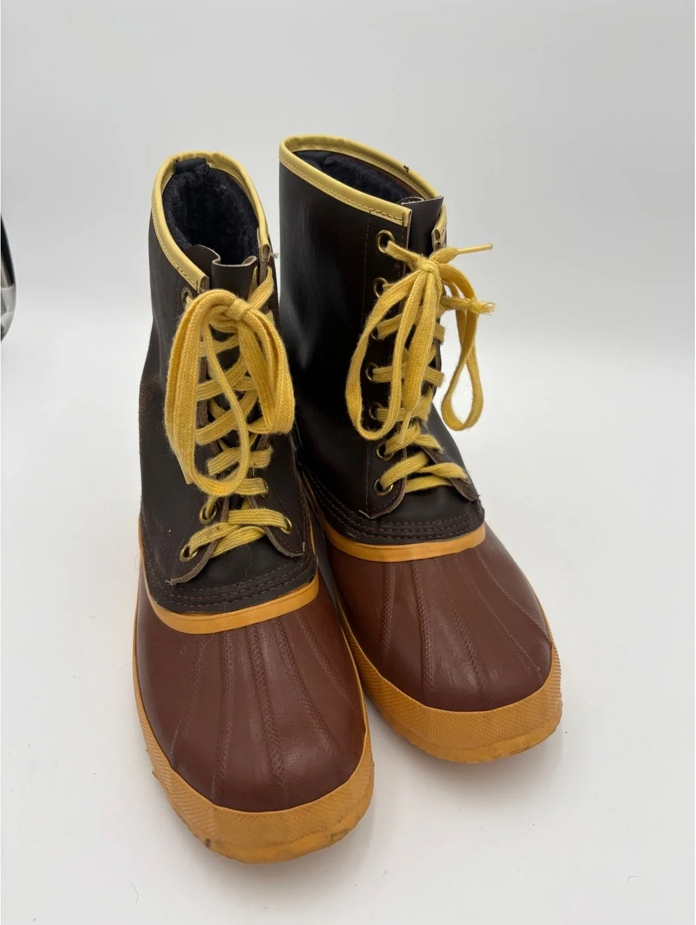 Sorel Arctic Pac Wool Lined Vintage Woman sz 10 Winter Boots Brown and Yellow